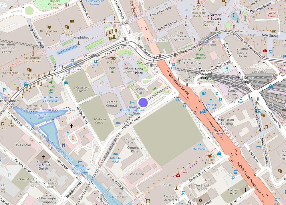 Map: Crowne Plaza Birmingham City by IHG